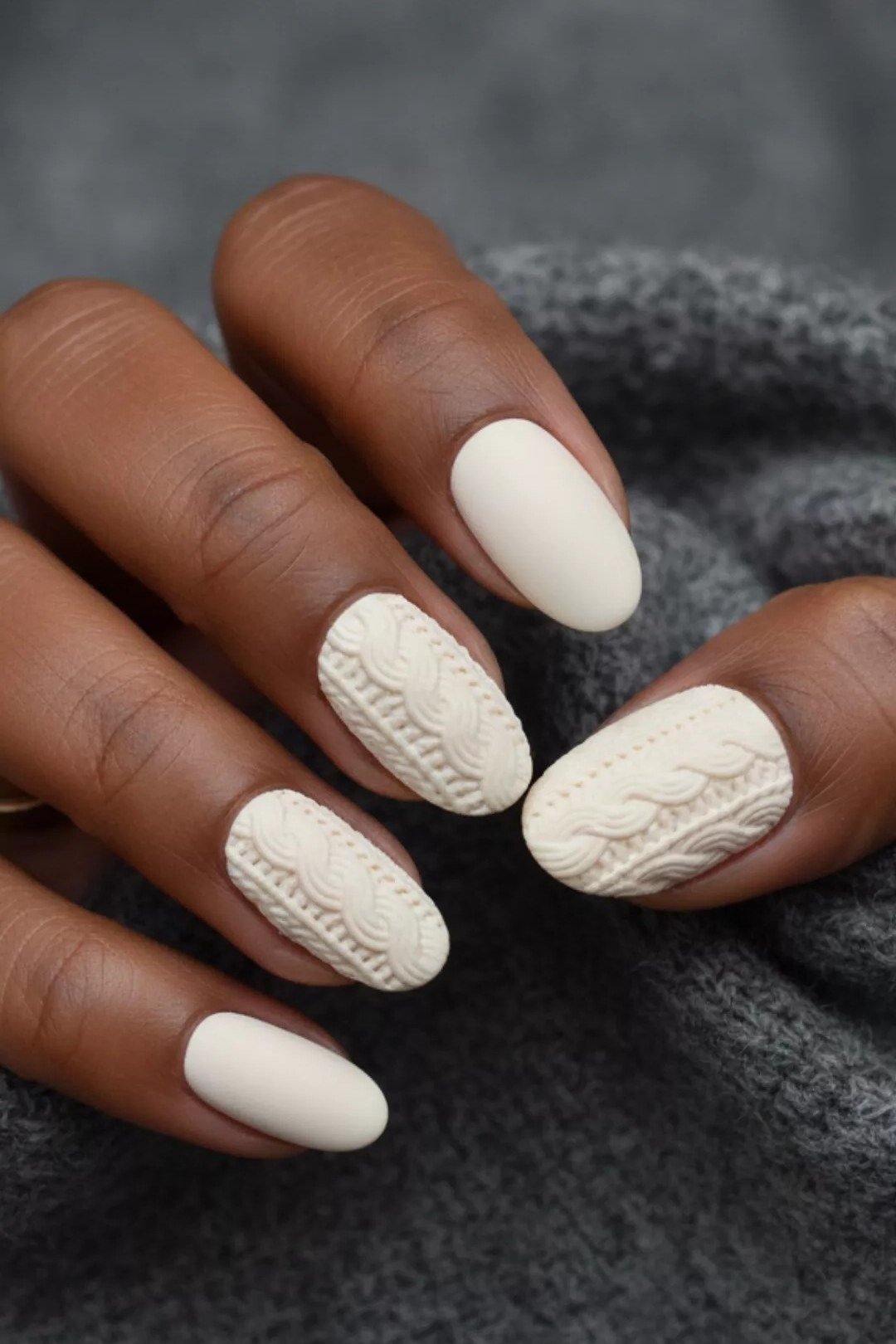 milky white on deep skin tone