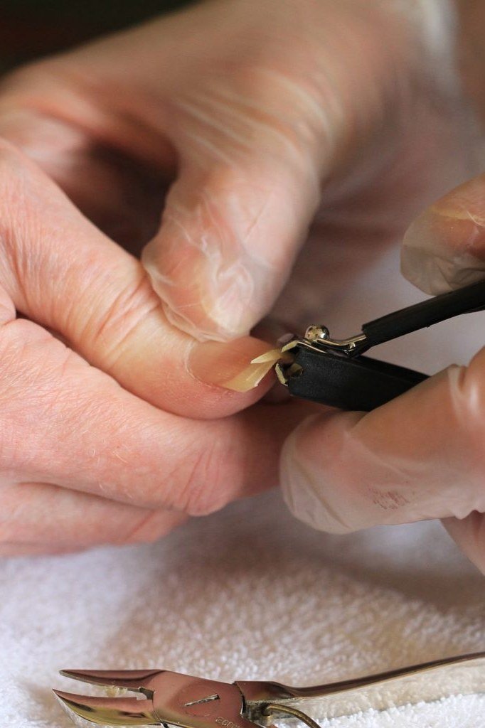 Clipping mature nails after a shower