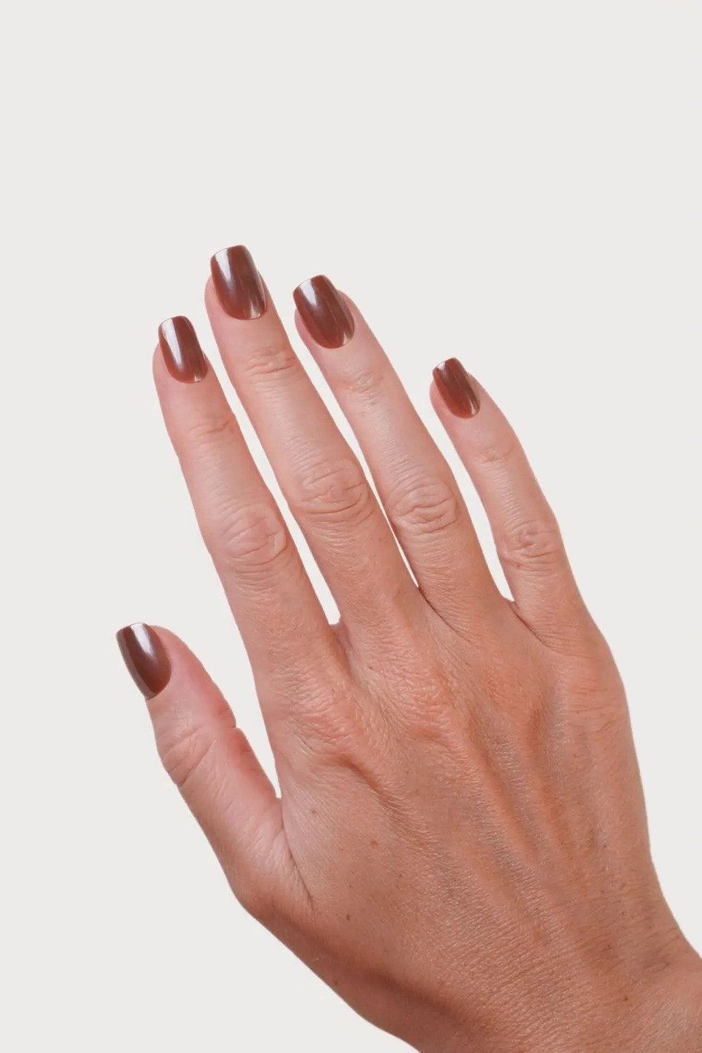 Chocolate Short Almond Nails, chocolate brown fall nail design for women over 60