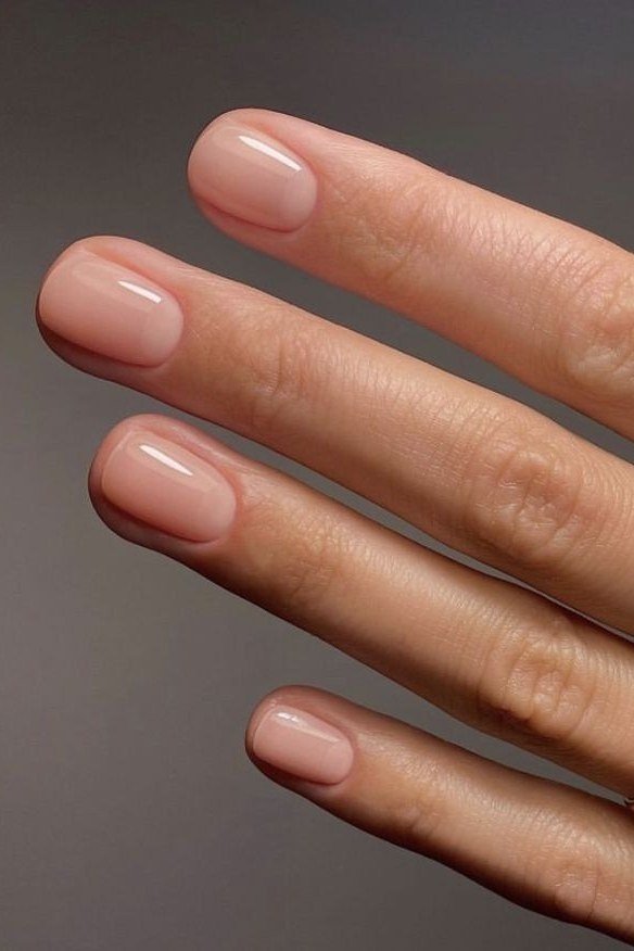 Pale Lilac Pink Short Nails - flattering nail polish shade that hides veins for women over 50