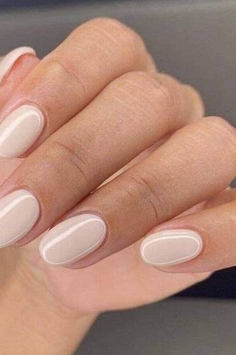 Warm ivory nude gel nails