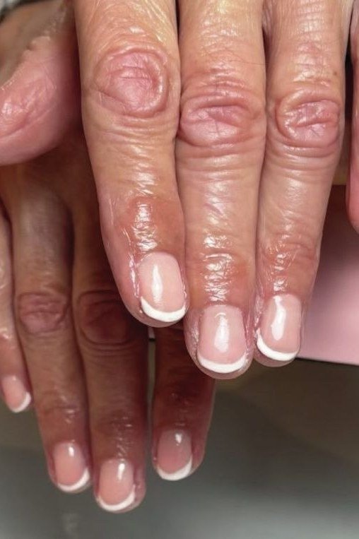 Pink French Manicure, neutral nail ideas for older women