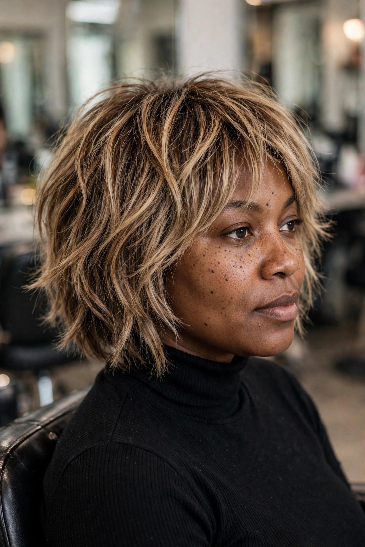 Shaggy bob with lived-in layers