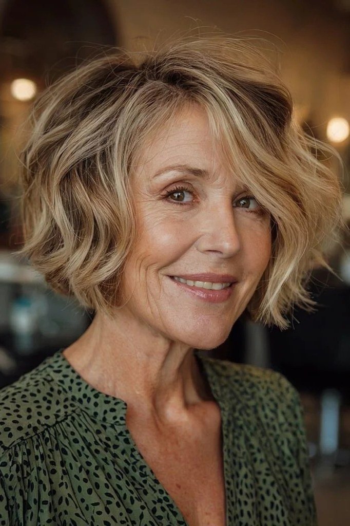 Blonde Bob with Movement - timeless hairstyle for women over 60