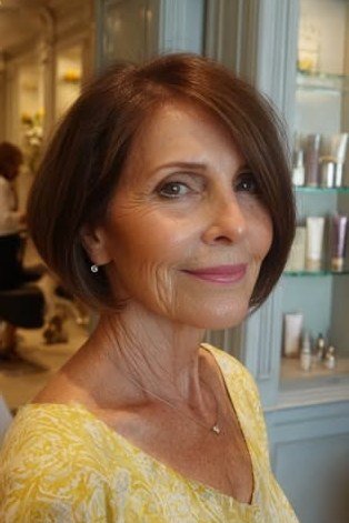 Auburn Classic Bob with Warmth, medium hairstyle for women over 70