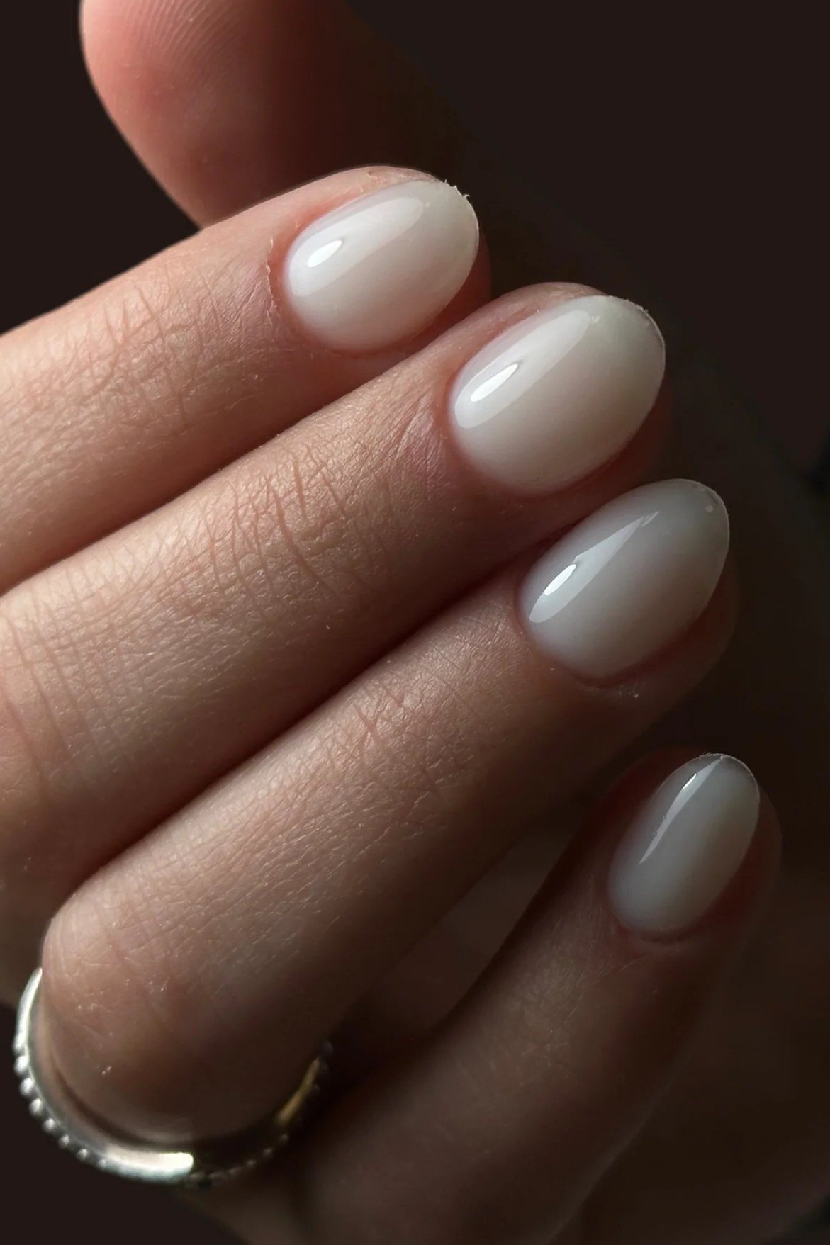 Porcelain white gel nails