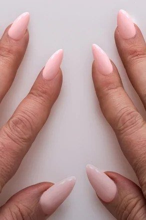 Natural almond older hands nails for women over 50