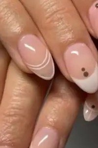 French with Fine White Lines - short French nails for women over 60