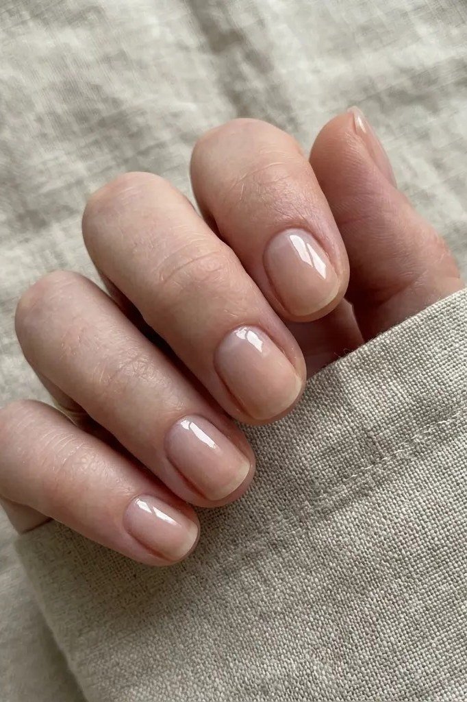 Taupe Short Square Nails, neutral nail ideas for older women
