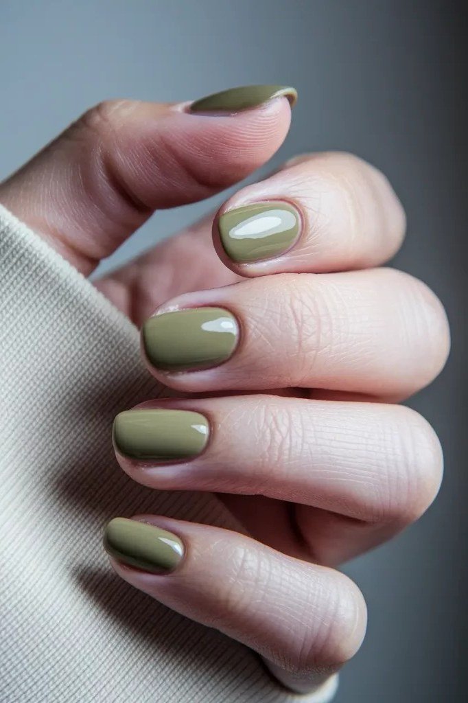 Sage Green Short Nails - short nail design for women over 40