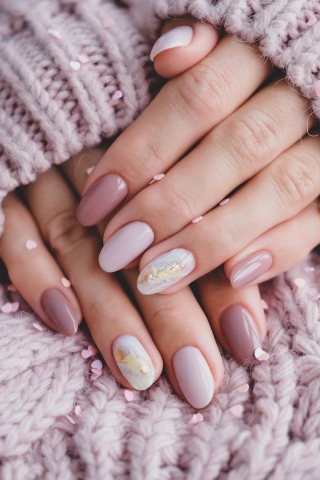 Soft ombre pink to nude gradient - flattering nail design for older women