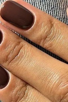 Espresso Rounded - short nail design for women over 60 that makes nails look longer
