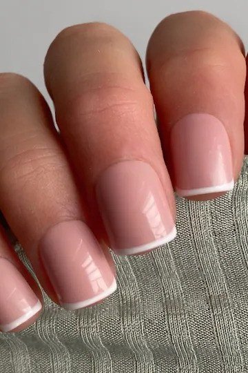 French square nails with sage sleeve, sophisticated nail design for women over 50