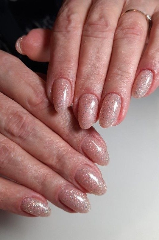Shimmer Mauve Short Nails gel nails for women over 60