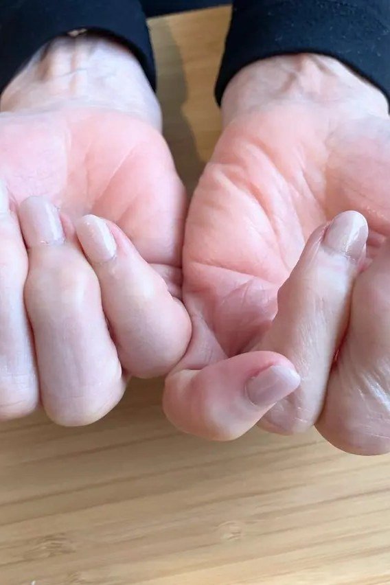 Short pale nude nails for women over 50