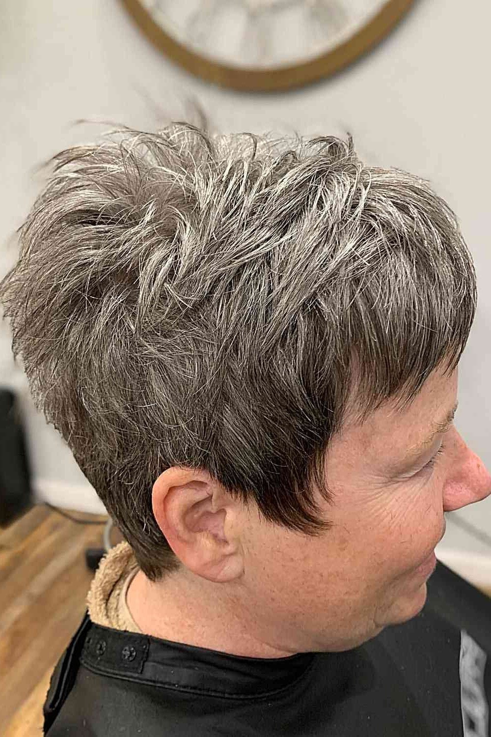 Fresh-Cut Gray Pixie - sassy hairstyle for older women