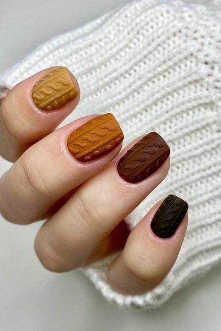 brown and mustard sweater-knit texture