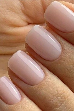 Nude Nails with Gold Leaf Art - flattering nail polish shade that hides veins for women over 50