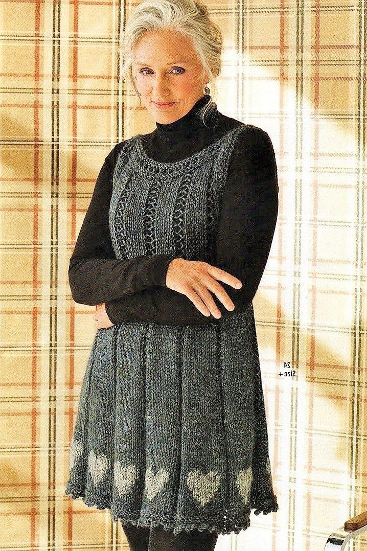 knit slipover vest dress for women over 60