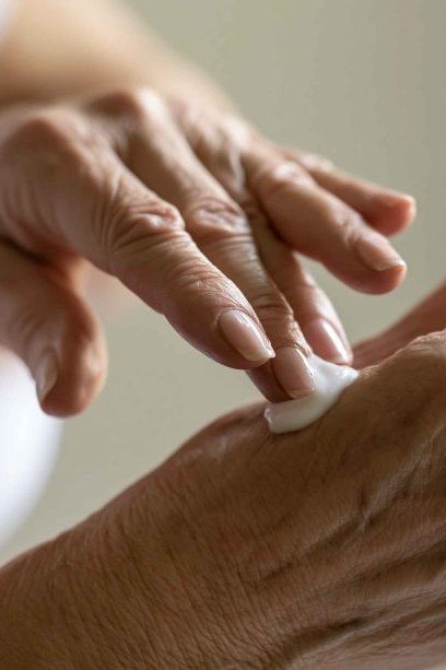 Moisturizing cuticles twice daily on mature hands