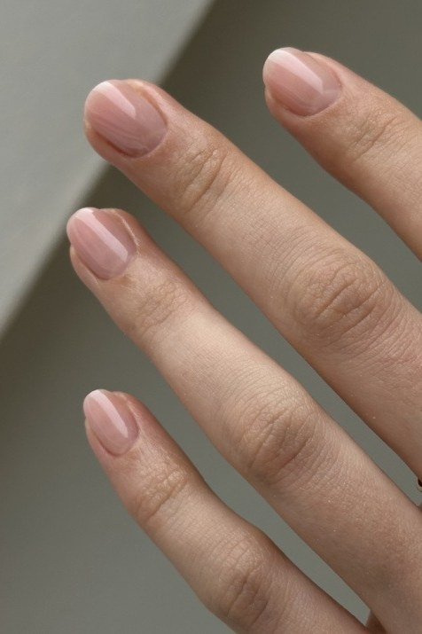 Sheer Natural Gel Manicure gel nail idea for women over 60