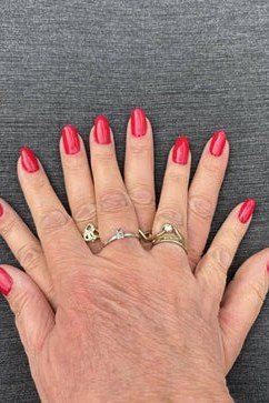 Hot Pink Gel Nails - short gel nail idea for women over 50