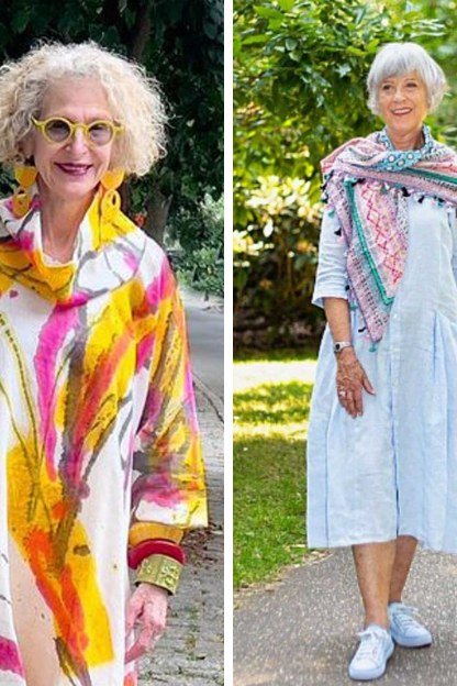 Camel Trench with Jeans and Scarf - outfit idea for women over 70
