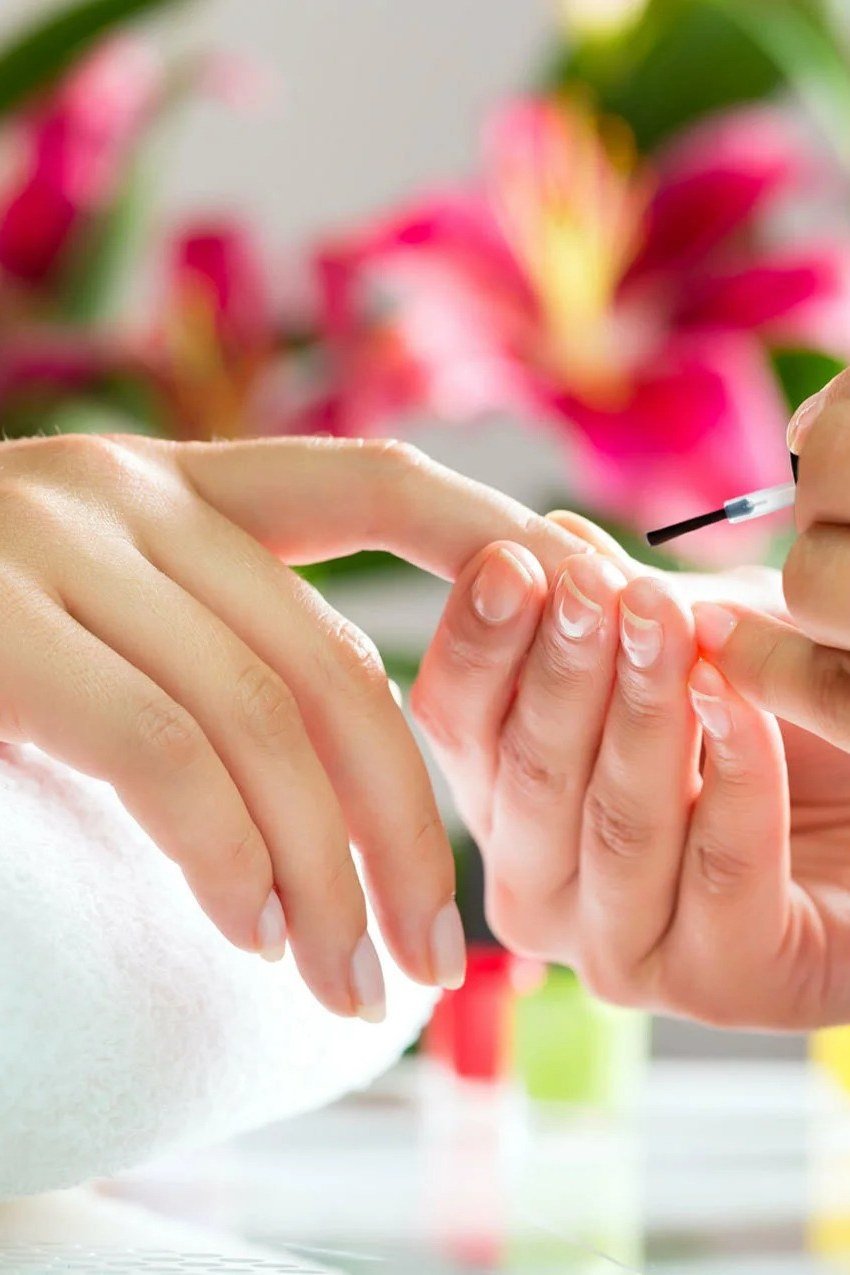 Salon French Manicure Close-Up - elegant nail art idea for mature hands, women over 50