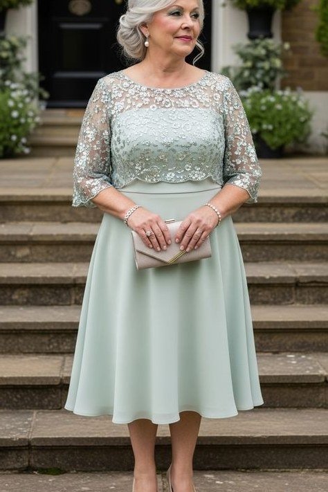 mint lace dress, older woman, elegant cocktail dress for women over 60
