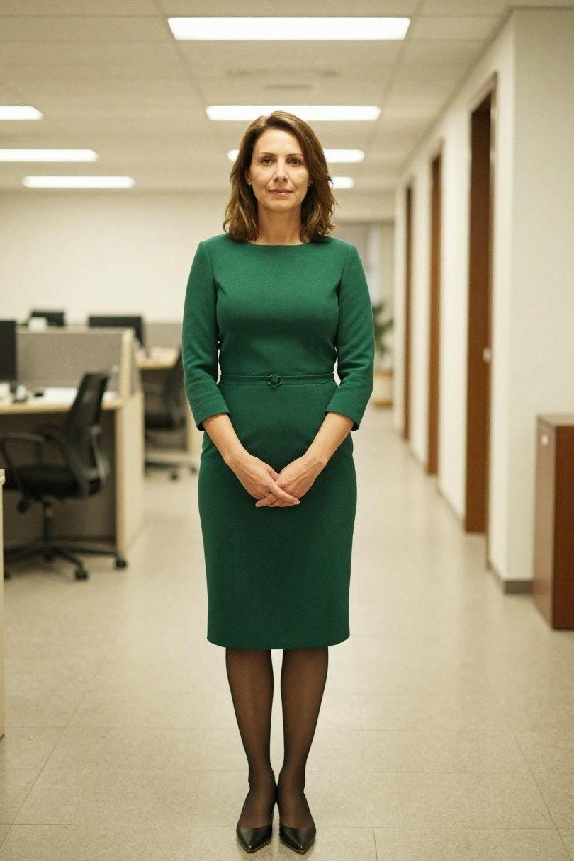 Emerald Green Sheath Dress - business outfit for women over 50