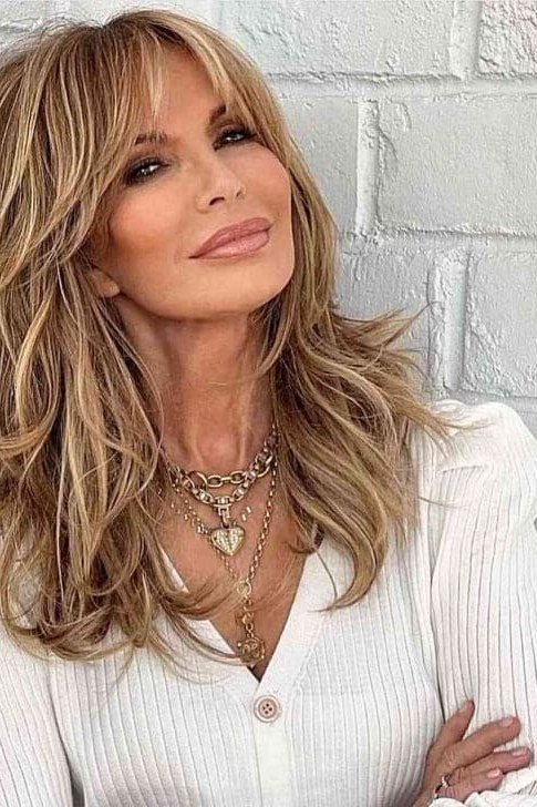 Smooth Blonde Butterfly Layers - butterfly cut hairstyle for women over 60