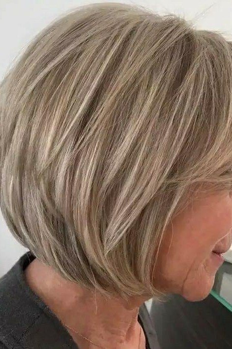 Blonde Swingy Textured Bob for women over 60