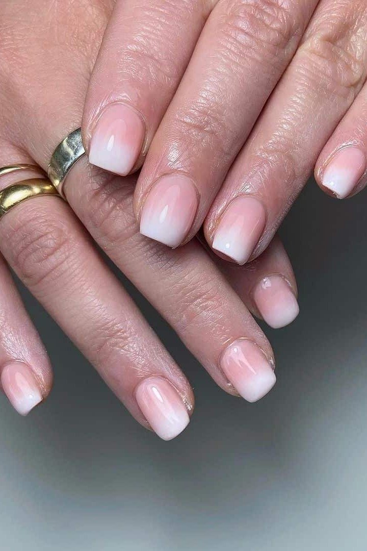 Baby Boomer Ombre Nails - nude nail art idea for women over 40