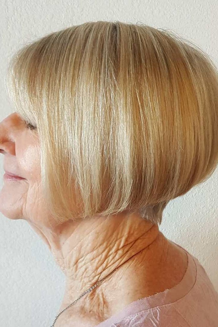 Blonde Layered Shaggy Bob - hairstyle for women over 70