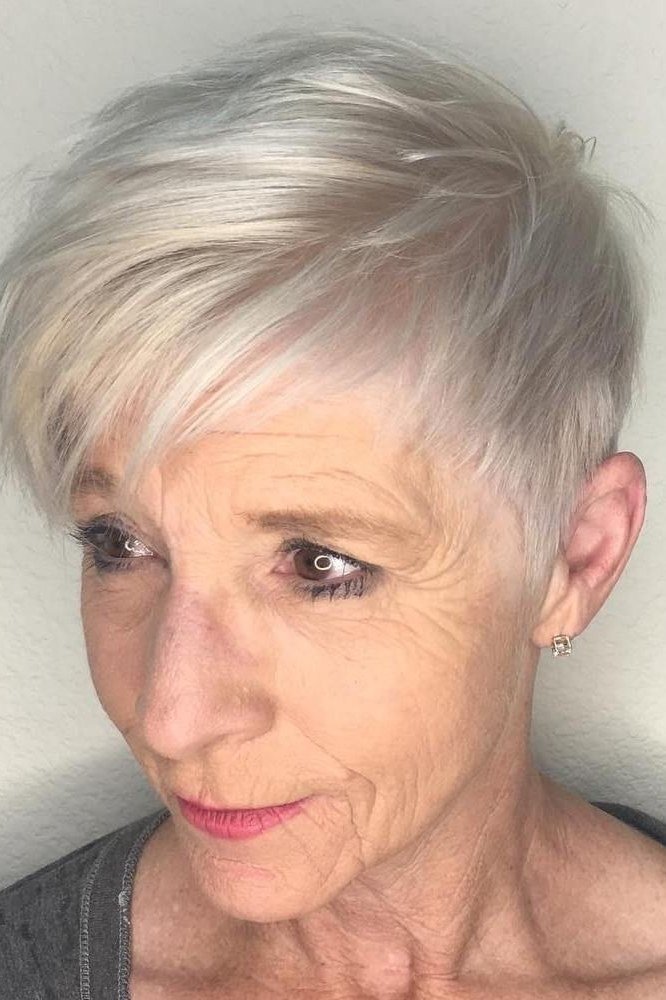 Silver pixie with textured top for women over 60