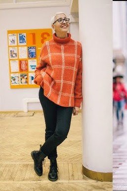 Cream Cable Knit with Olive Pants - outfit idea for women over 70