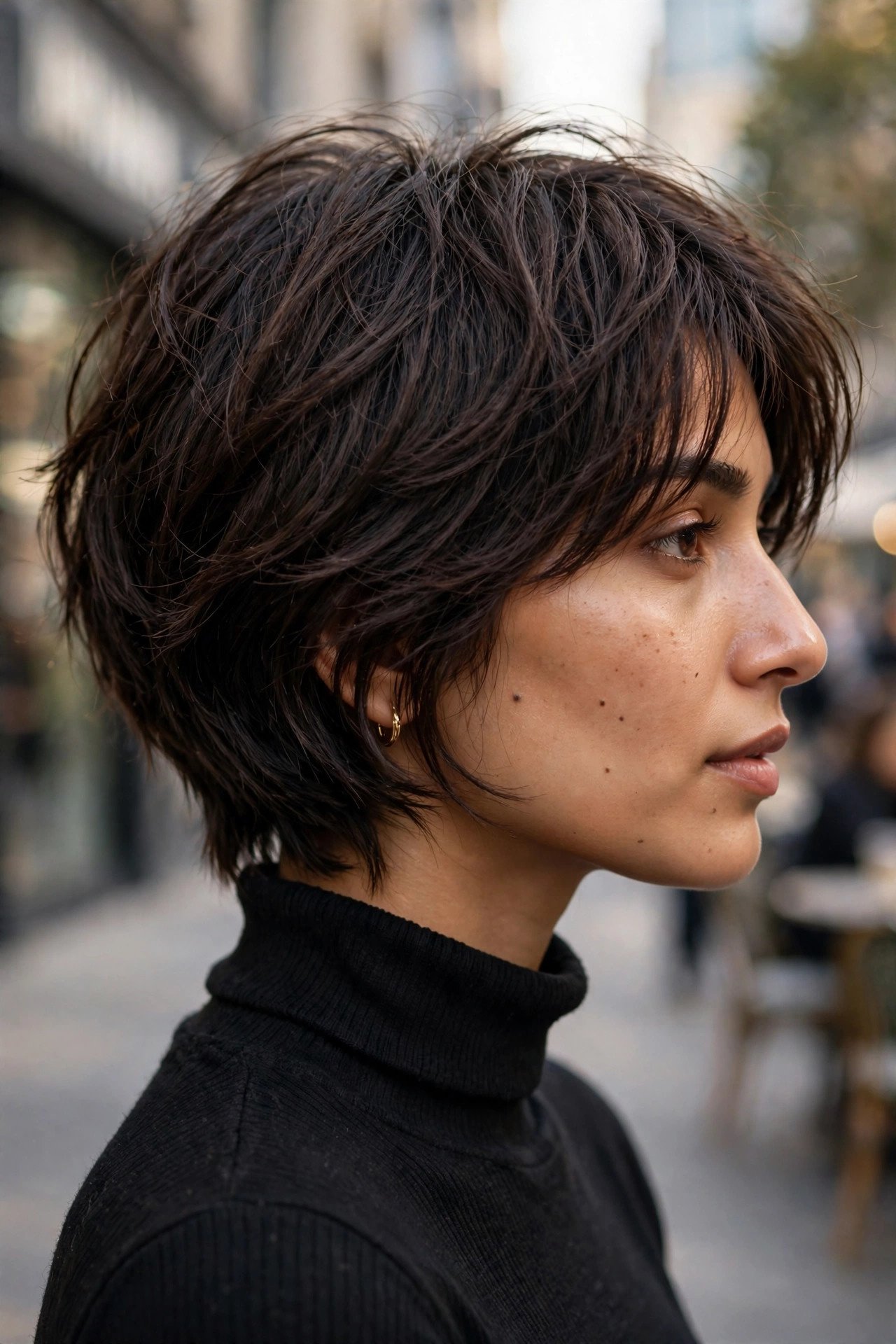 Shaggy bob with graduated nape