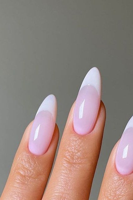 white french tip stiletto nails