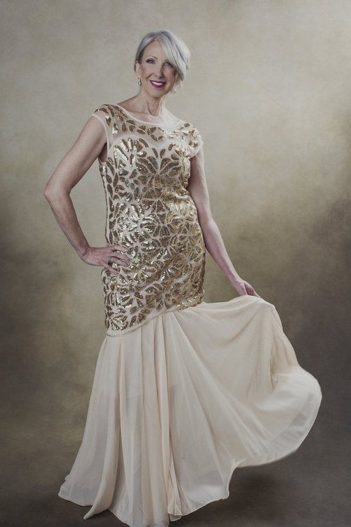 silver-gold lace mermaid gown