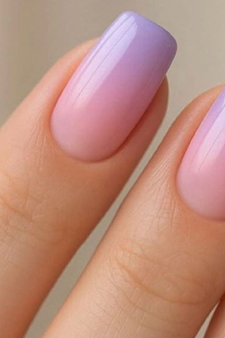 Lavender ombre nails for older women