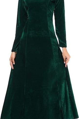Emerald Velvet Midi Dress, classy outfit for women over 60