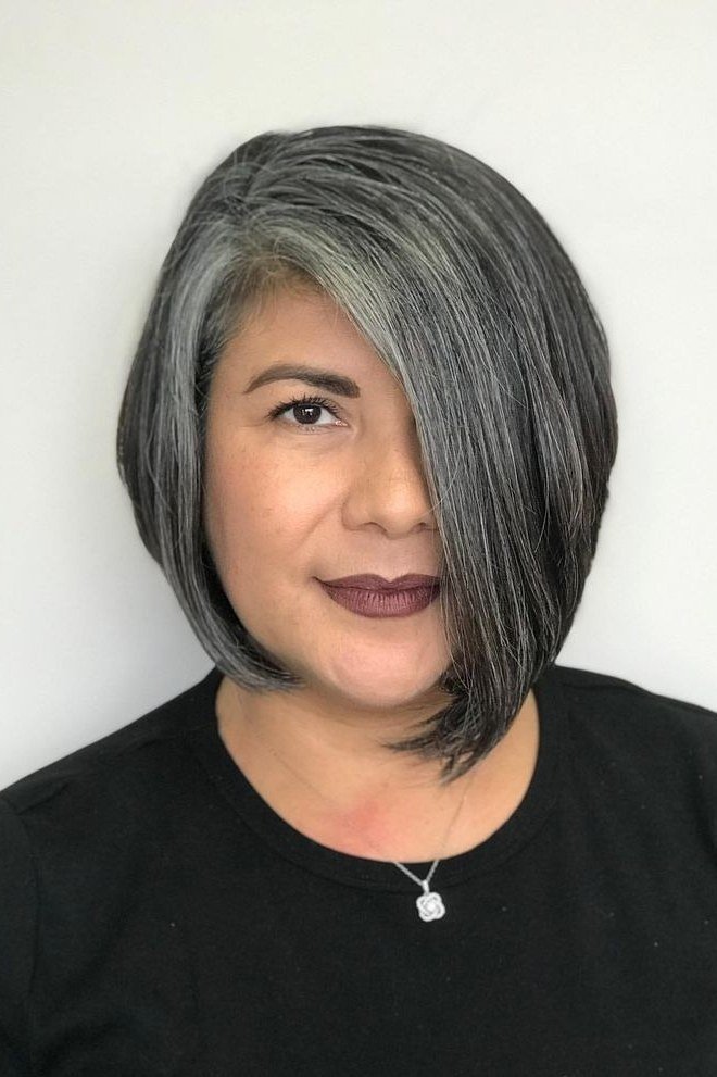 Grey Bob with Bangs - timeless hairstyle for women over 60