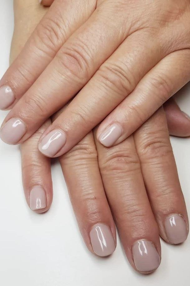 Sheer Nude Short Nails, nail color idea for women over 60