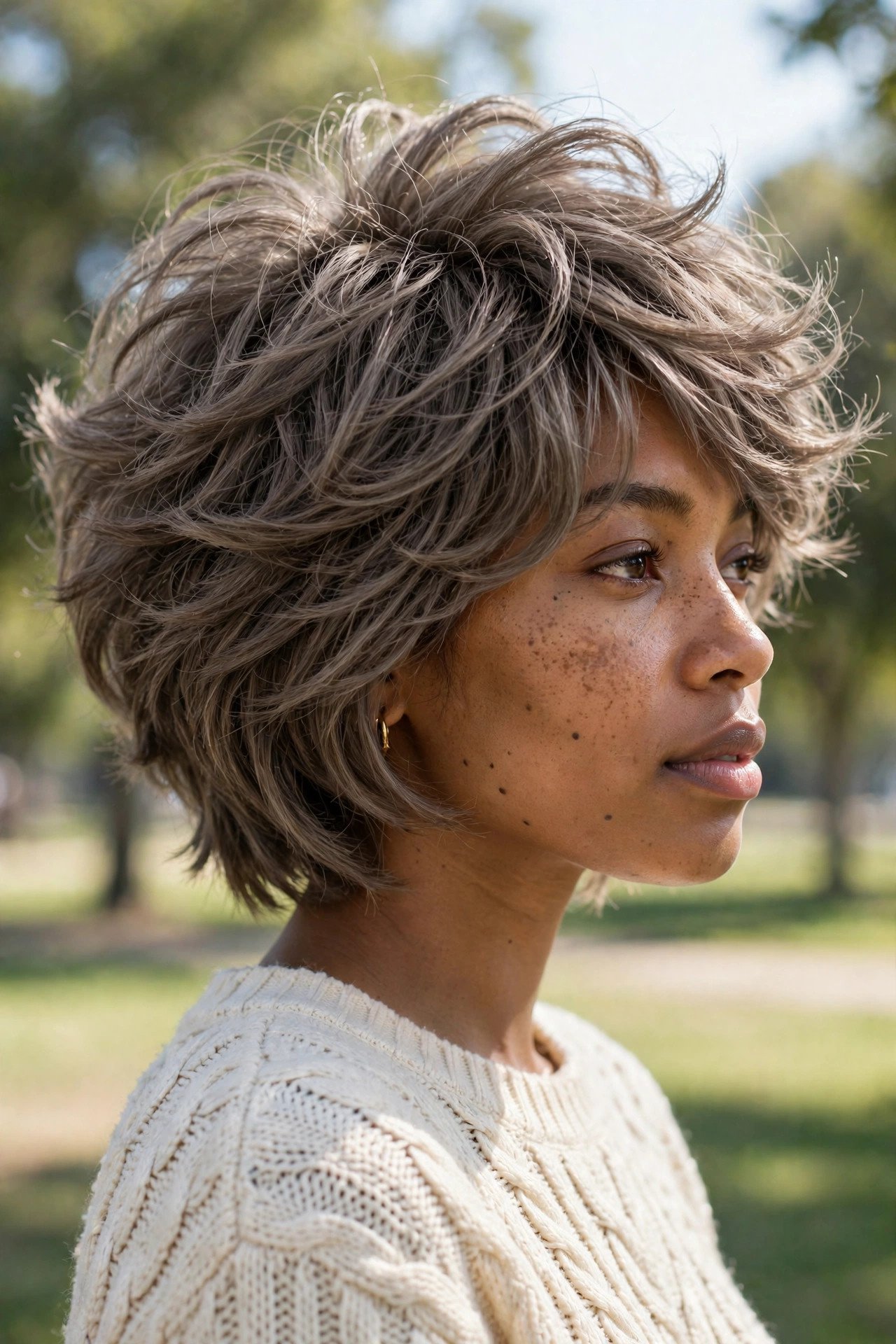 Shaggy bob with stacked back layers