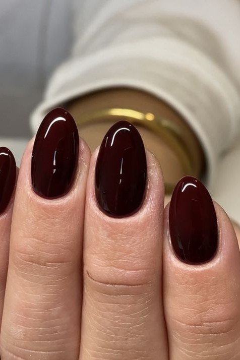 Dark Cherry Nails, understated glam nail color for women over 60