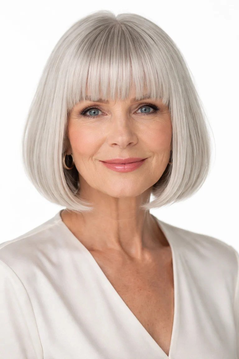 Silver Curly Bob - hairstyle for women over 70