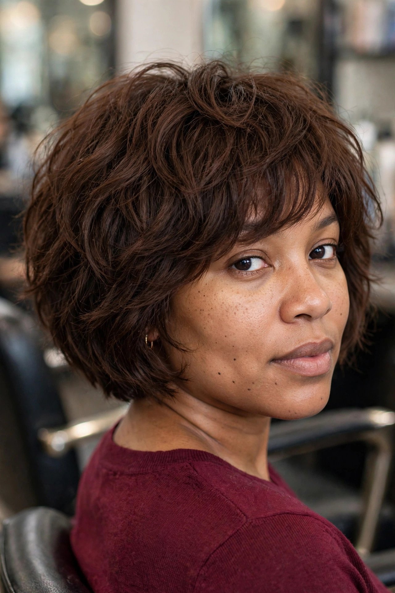 Shaggy bob with rounded silhouette