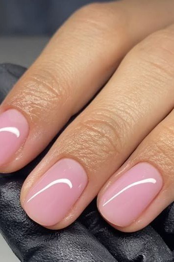 Blush Pink Round Nails - elegant nail art idea for mature hands, women over 50