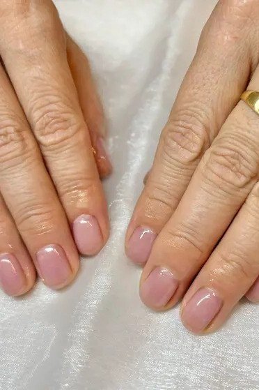 Natural nude mature hands nails for women over 50