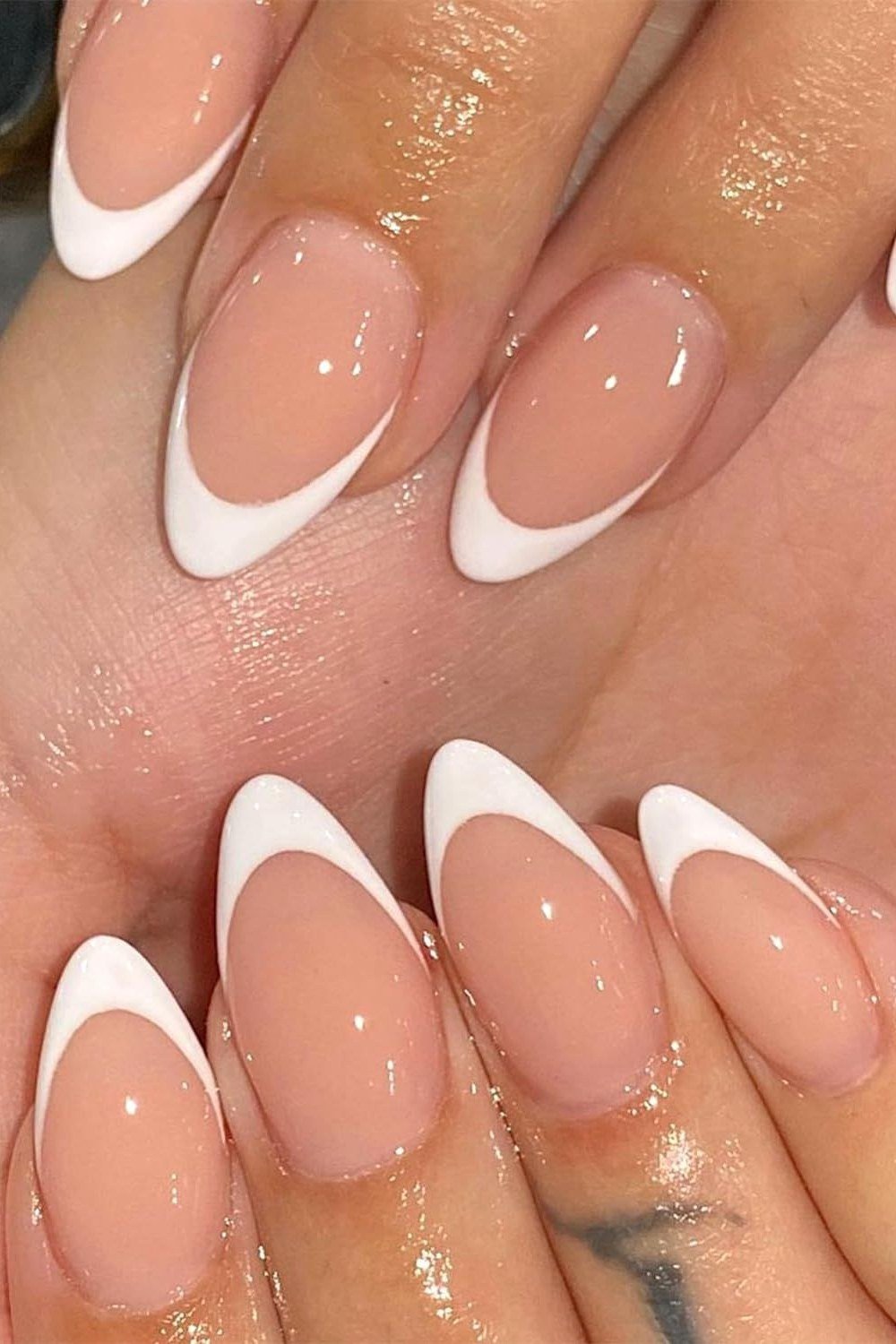 Double French outline manicure